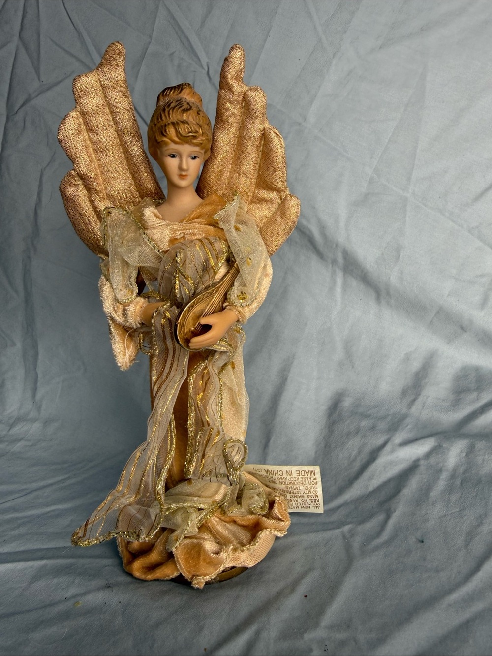 🔥2 for $10🔥Dan Dee Collectors Choice Gold Angel Figurine - Vintage Christmas ~8"